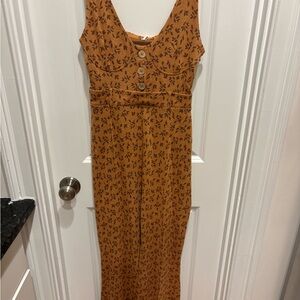 NWT Small Free People Tan Floral Jumpsuit